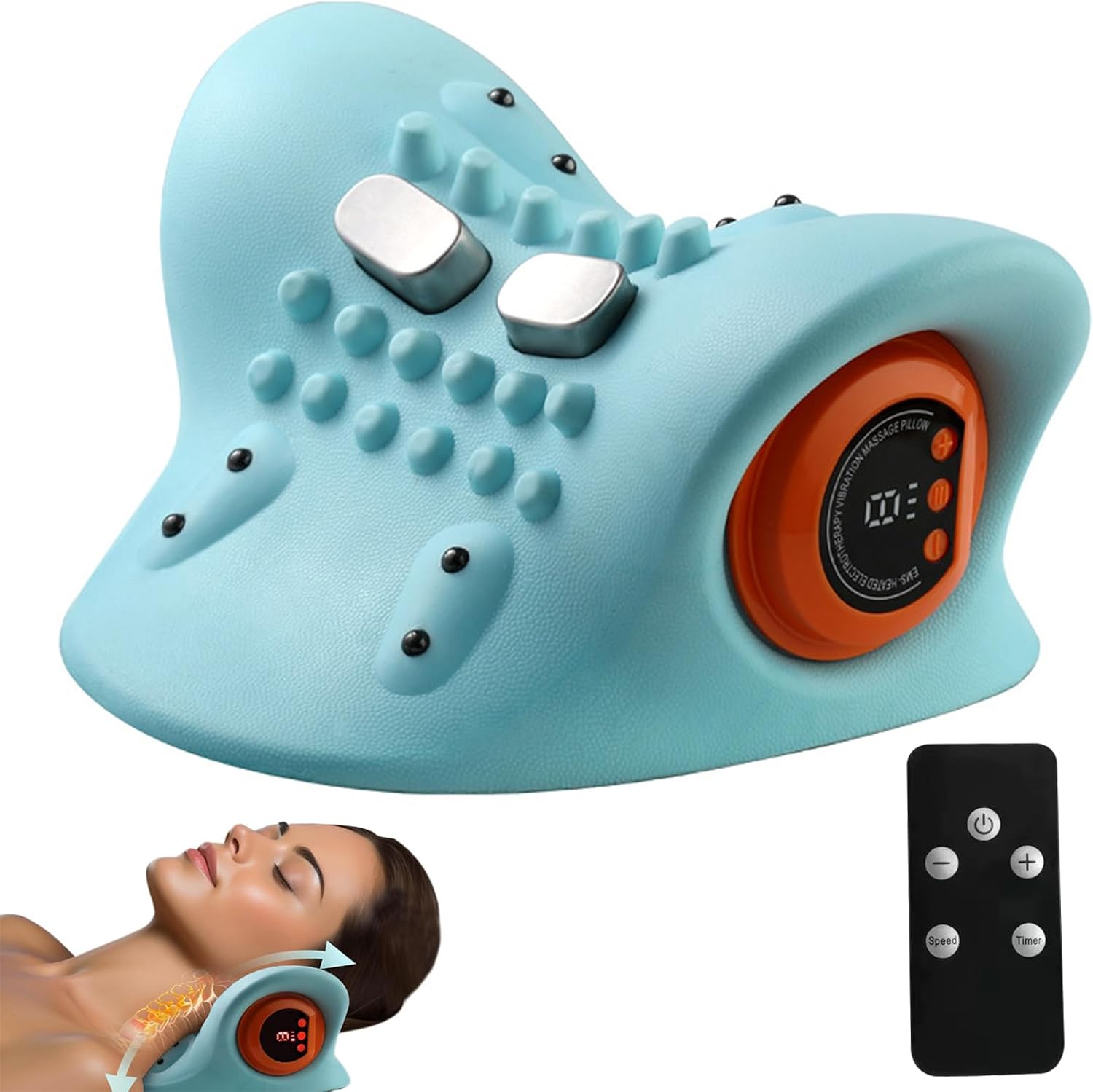 EMS-масажер для шиї з підігрівом, вібрацією і 6 рівнями інтенсивності - мініатюра 4