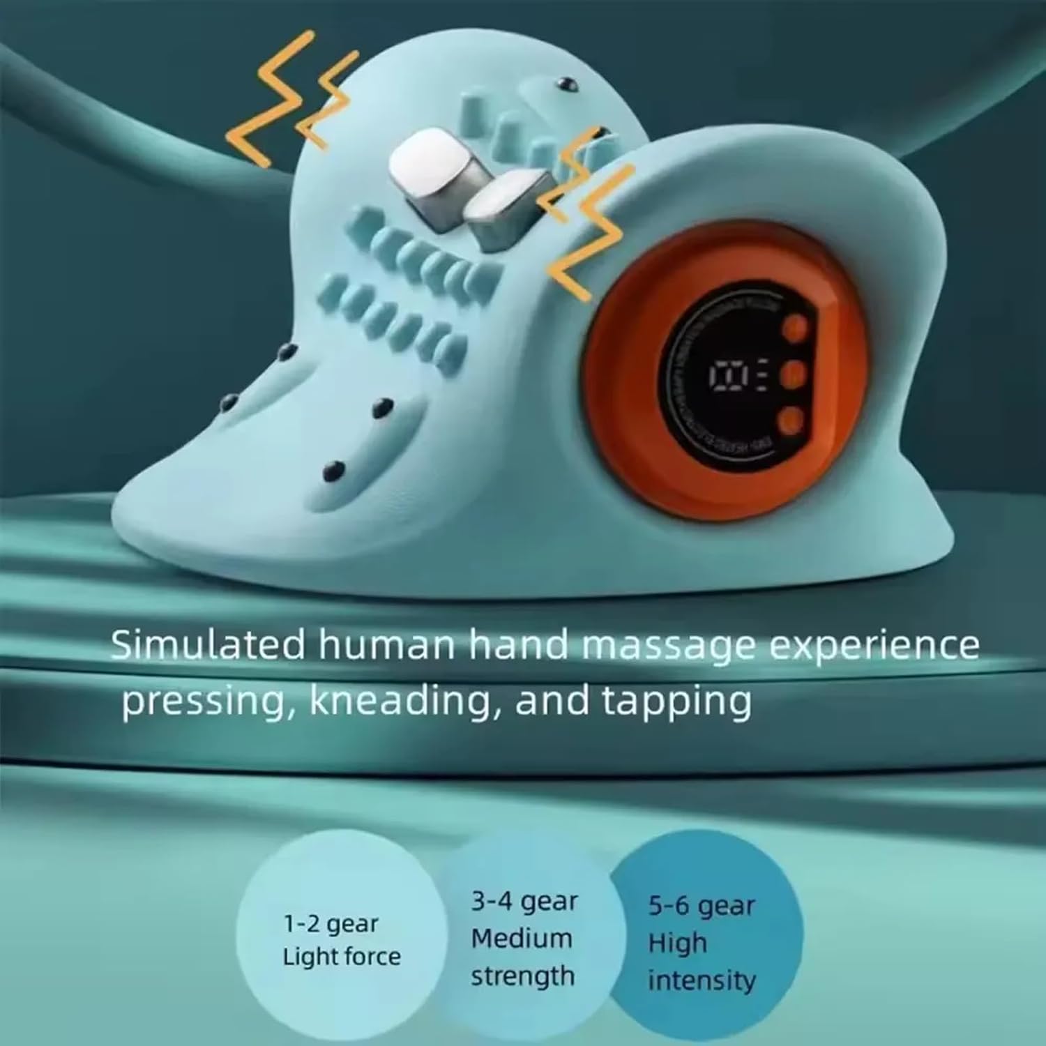 EMS-масажер для шиї з підігрівом, вібрацією і 6 рівнями інтенсивності - мініатюра 9