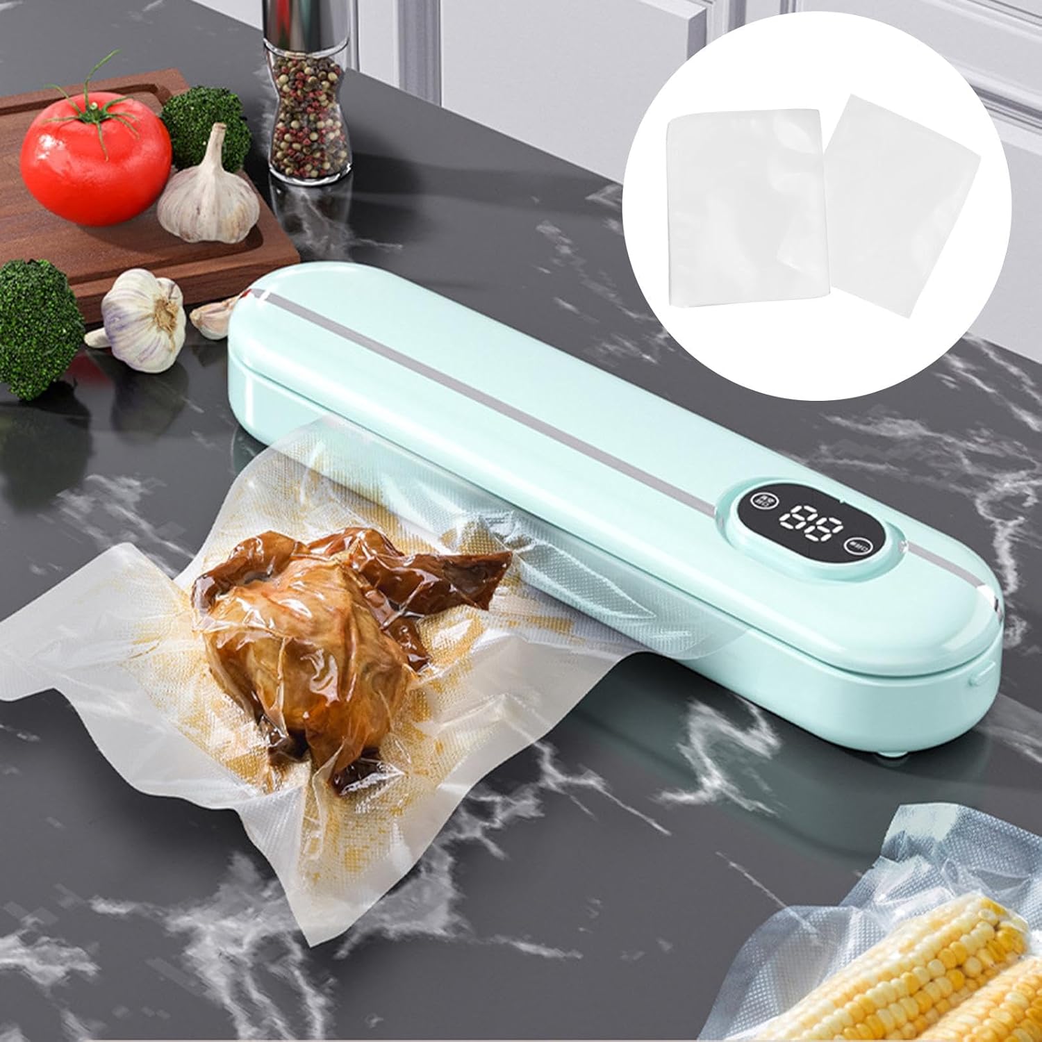 Вакууматор Vacuum Sealer 300 Вт з LED-дисплеєм і швом 25 см для кухні та sous-vide - мініатюра 5