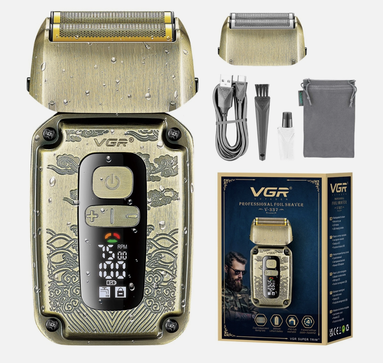Бритва VGR V-337 для гоління та стрижки ∙ Професійна сітчаста електробритва VGR V-337