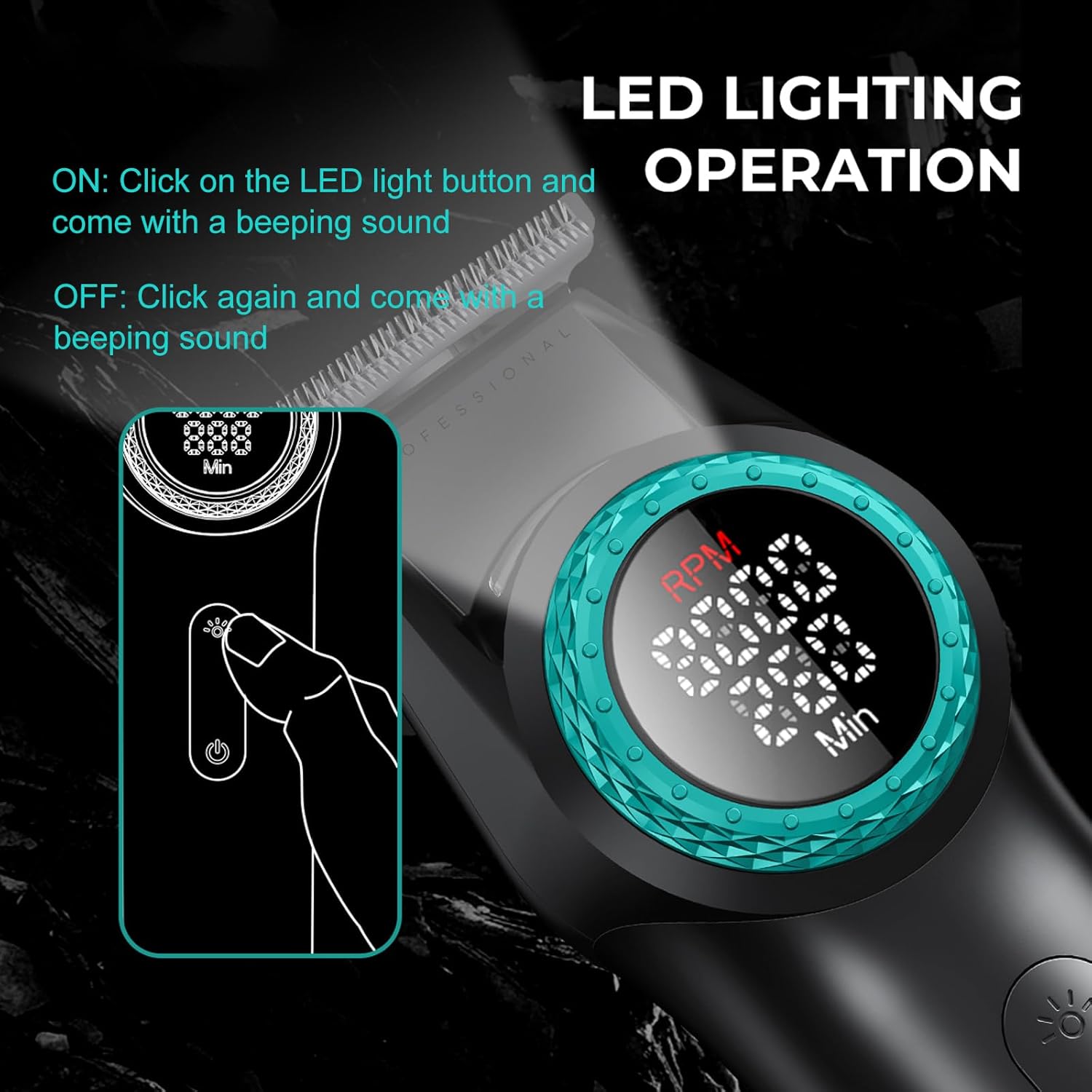 Машинка для стрижки VGR V-001 з підсвічуванням, DLC-лезами і 21 швидкістю - мініатюра 4