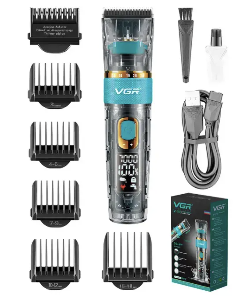 Машинка для стрижки VGR V-695 з LCD-дисплеєм і автономністю до 300 хвилин - мініатюра 3