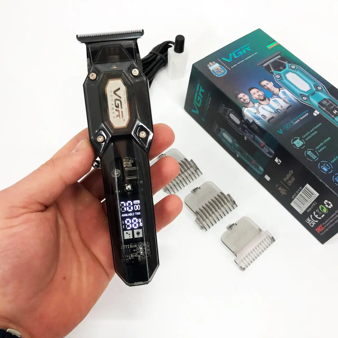 Машинка для стрижки VGR V-900 з DLC-лезами і LCD-дисплеєм - мініатюра 6