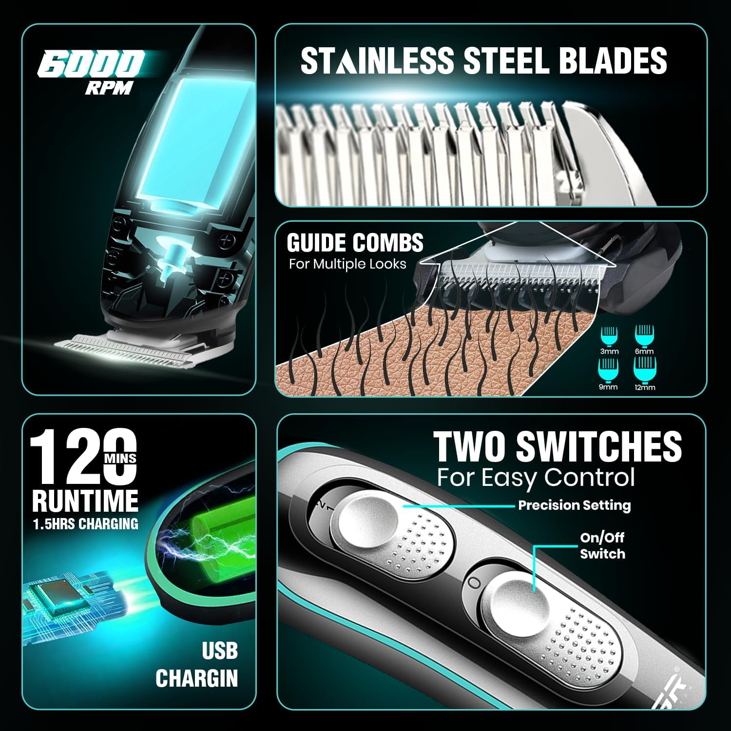 Тример VGR V-055 для бороди, вусів і окантовки з Т-подібним лезом - мініатюра 8