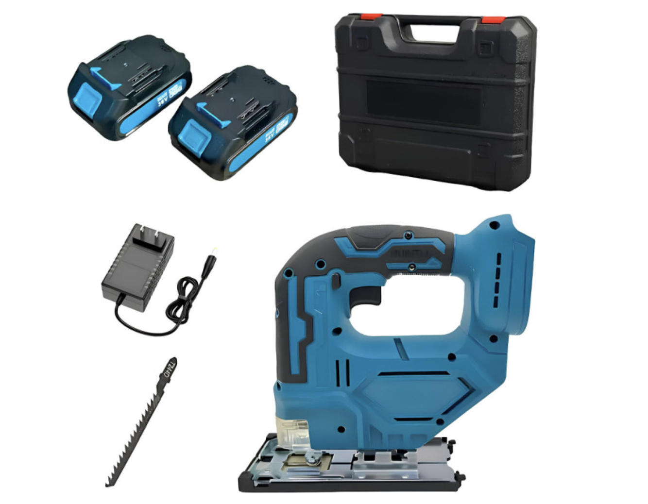 Акумуляторна шабельна пила 48V з 2 акумуляторами для дерева, пластику і металу - мініатюра 6