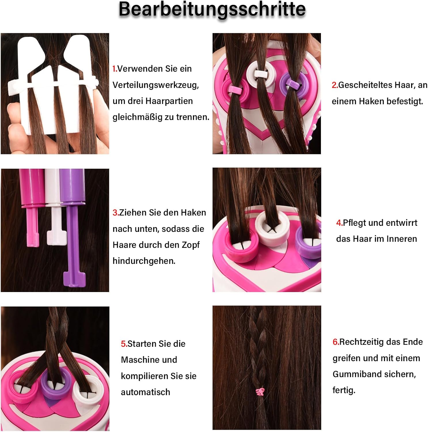 Дитячий набір 892-1 для автоматичного плетіння косичок і гри в перукаря - мініатюра 4