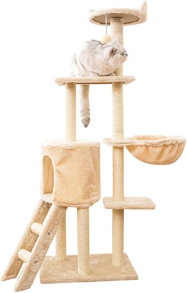 Ігровий комплекс-дряпалка для кішок Bonro B-40 138 см для вашої кішки ∙ Багатофункціональна дряпалка B-40 і центр розваг