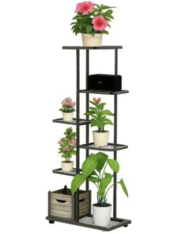 Стійка / полиця для квітів і рослин CVT-9 у сучасному дизайні ∙ Підлогова стійка для рослин з 7 полицями CVT-9