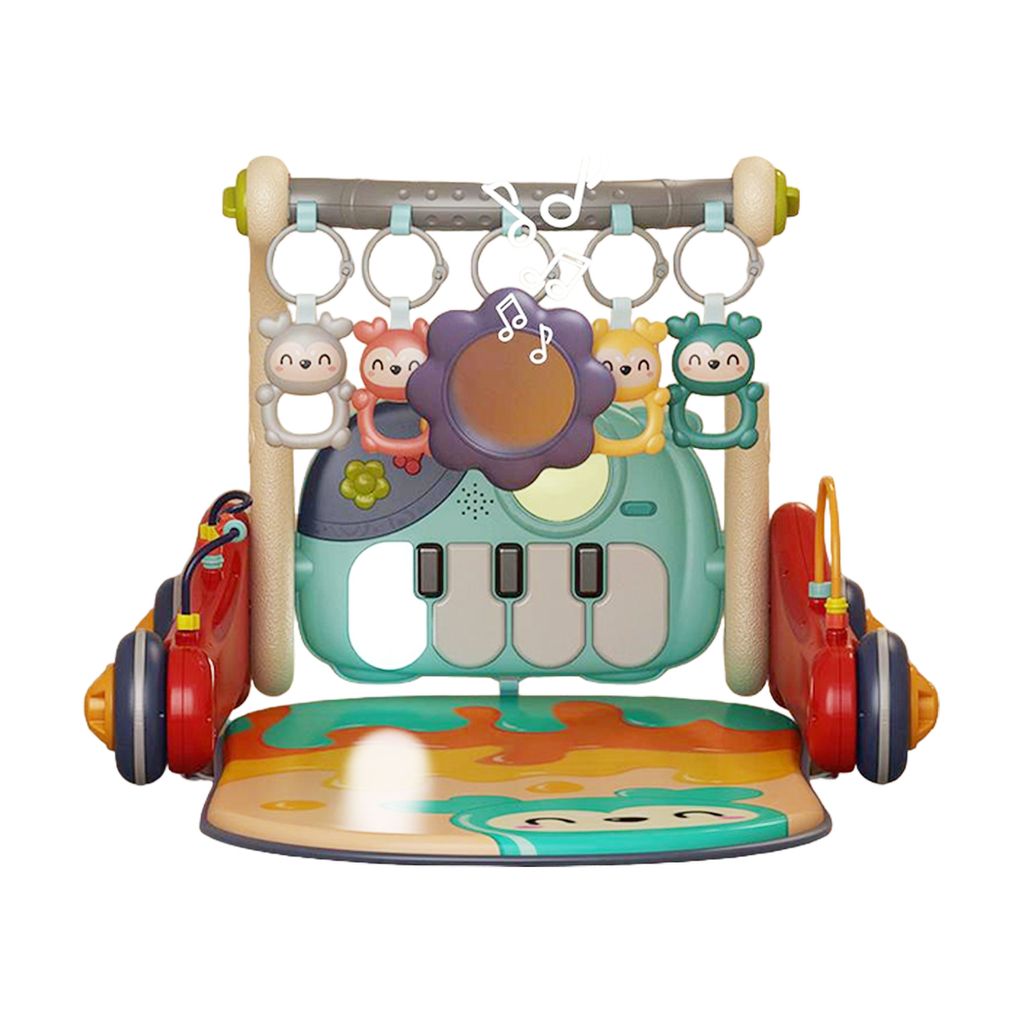 Ходунки 3 в 1 з килимком, бізібордом і музичним піаніно для малюка - мініатюра 11