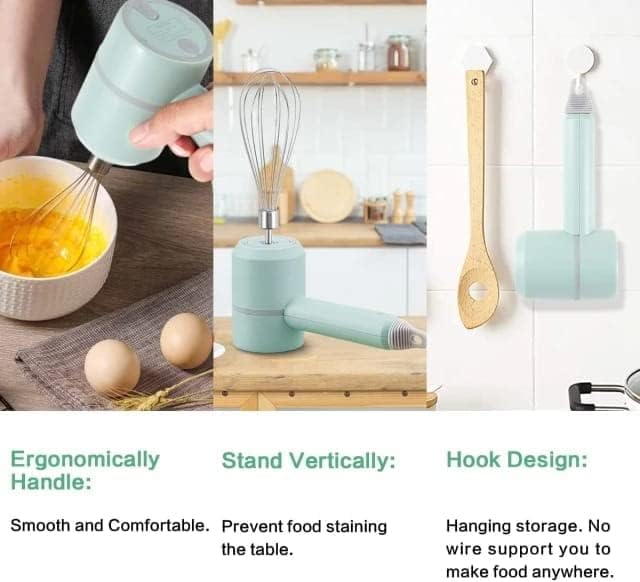 Бездротовий міні-міксер 3 в 1 на акумуляторі для збивання і подрібнення - мініатюра 3