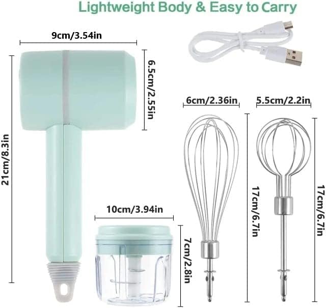 Бездротовий міні-міксер 3 в 1 на акумуляторі для збивання і подрібнення - мініатюра 5