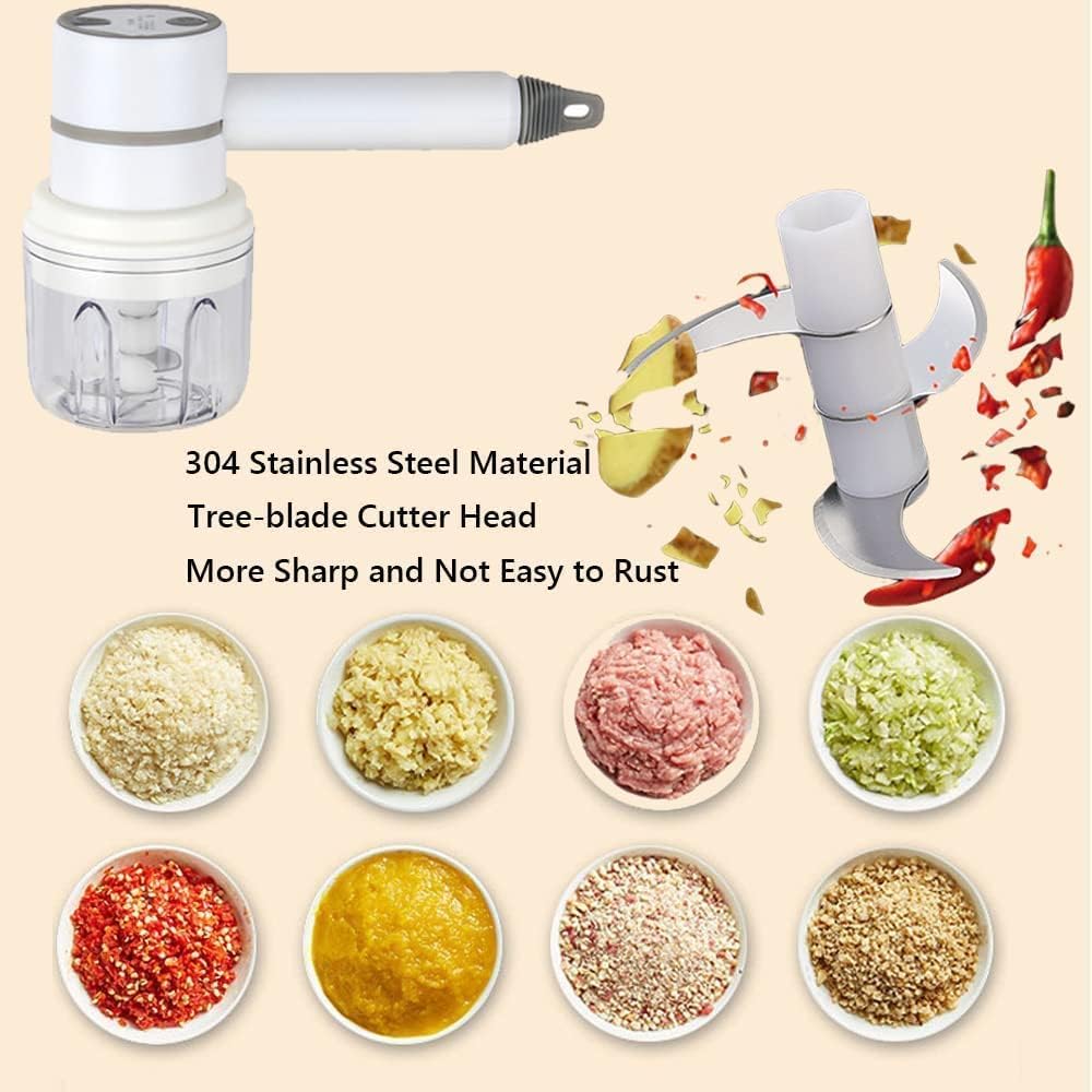 Бездротовий міні-міксер 3 в 1 на акумуляторі для збивання і подрібнення - мініатюра 7