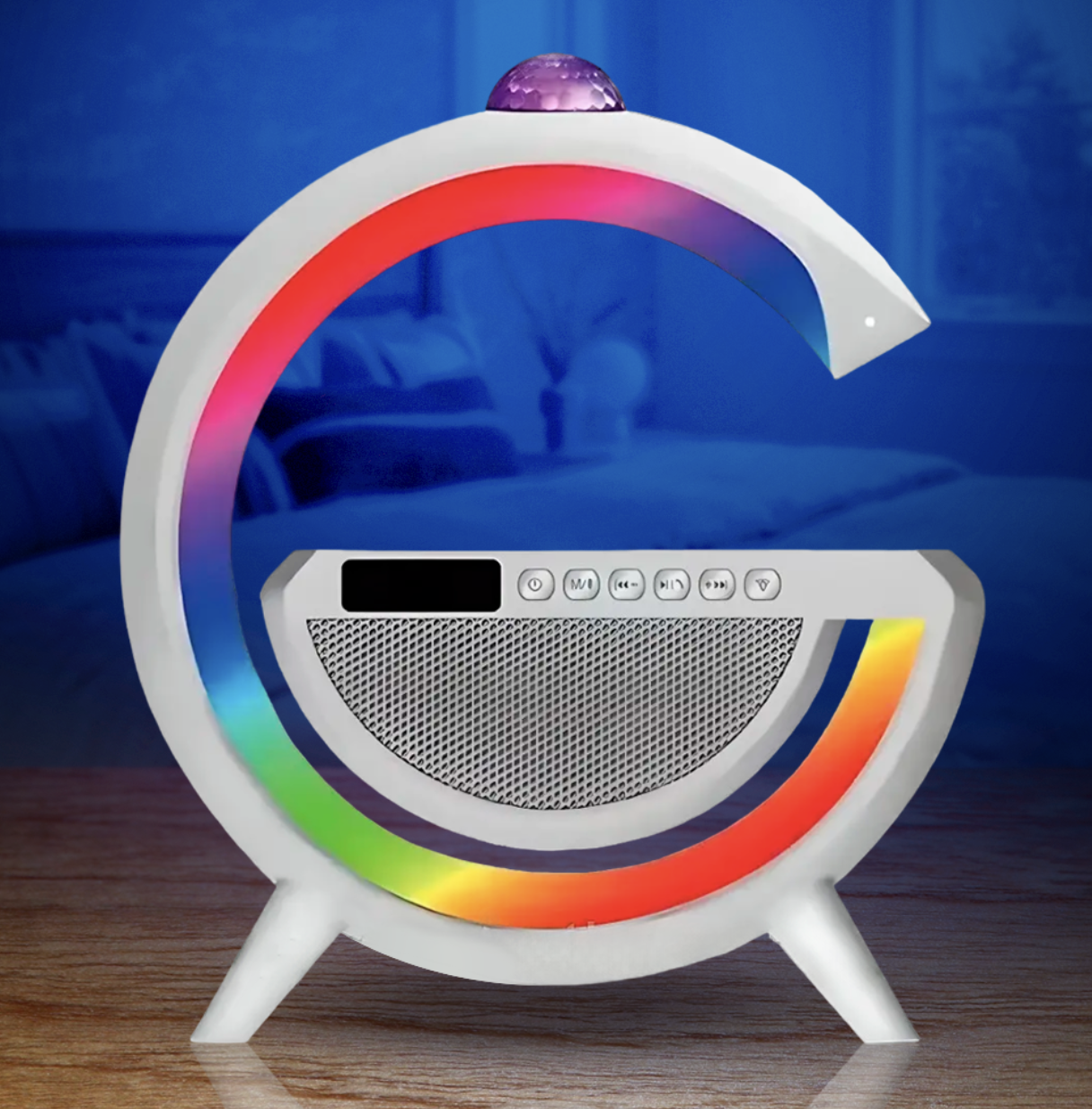 Смарт-лампа G2388 3 в 1 з RGB-підсвічуванням, Bluetooth і бездротовою зарядкою - мініатюра 5