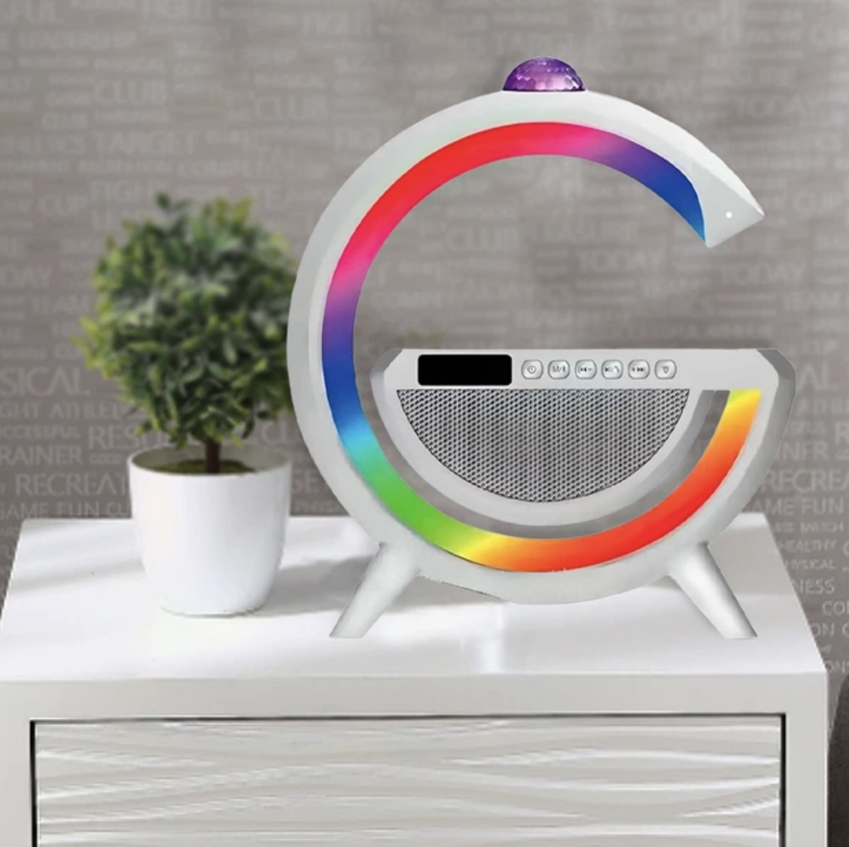 Смарт-лампа G2388 3 в 1 з RGB-підсвічуванням, Bluetooth і бездротовою зарядкою - мініатюра 6