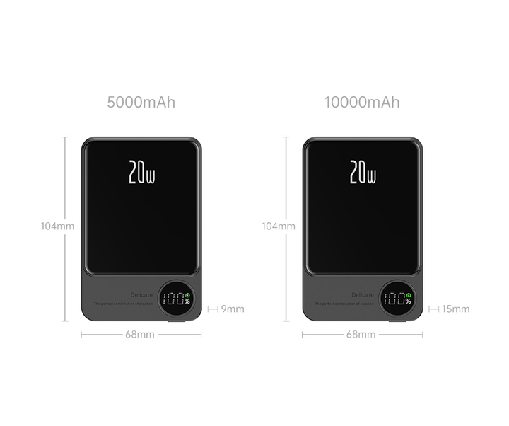 Бездротовий power bank Q9 5000 mAh з MagSafe і алюмінієвим корпусом - мініатюра 4