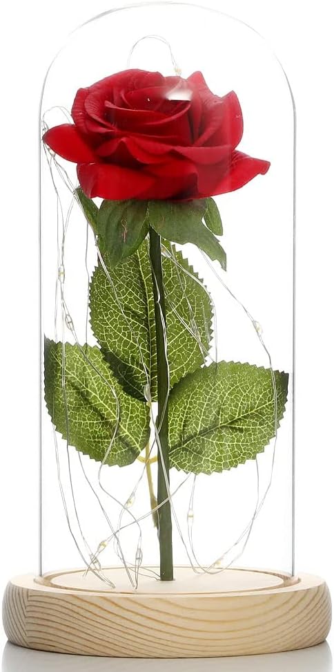 Троянда N2 в колбі з LED-підсвічуванням у подарунковій упаковці - мініатюра 3