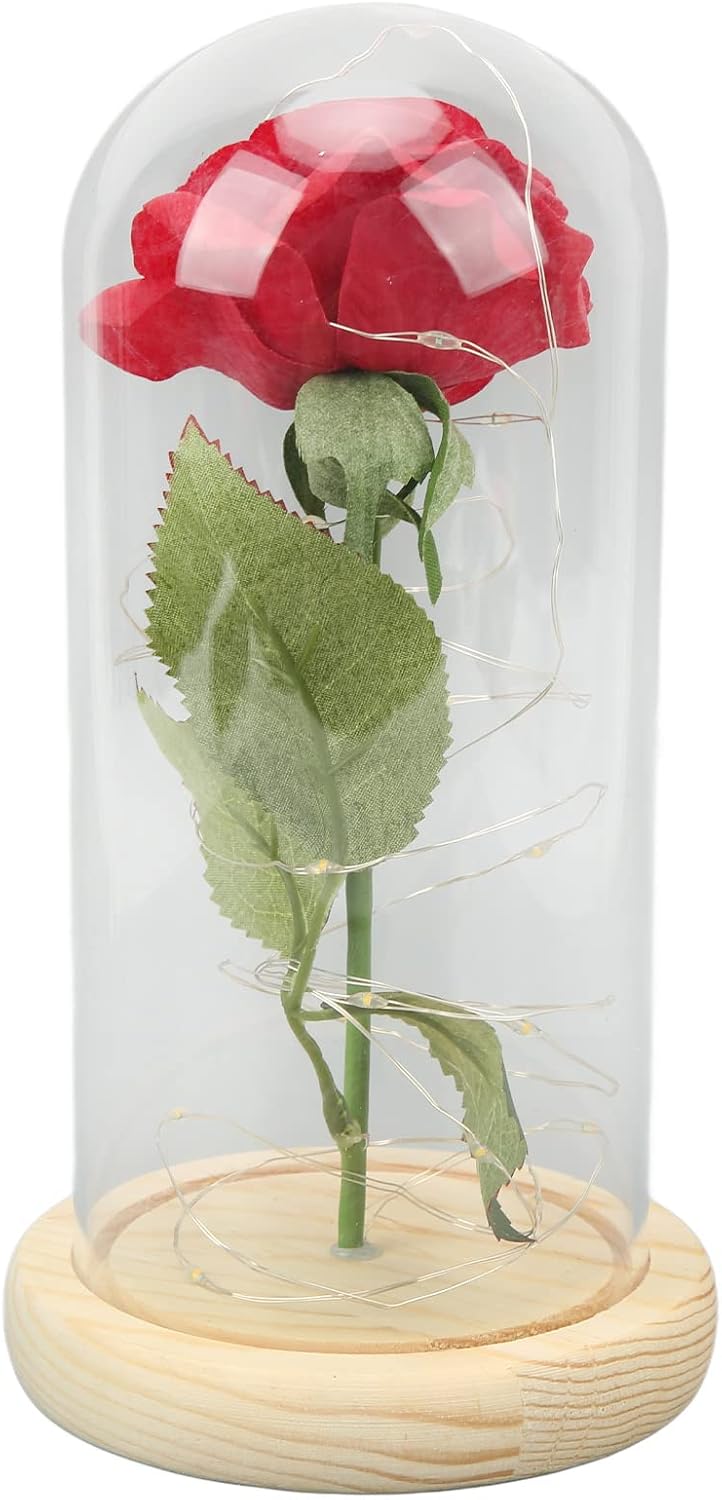 Троянда N2 в колбі з LED-підсвічуванням у подарунковій упаковці - мініатюра 5