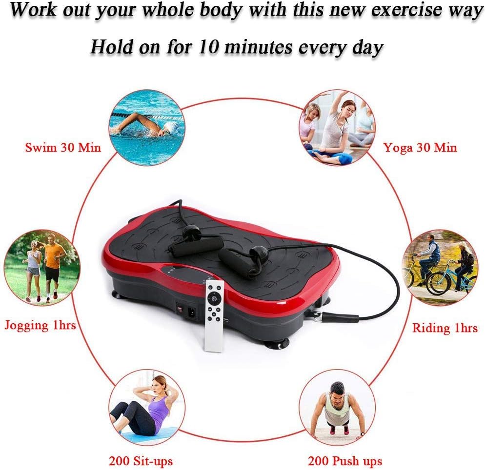 Віброплатформа Vibro Slim Shaper Pro з пультом і еспандерами для домашніх тренувань - мініатюра 2