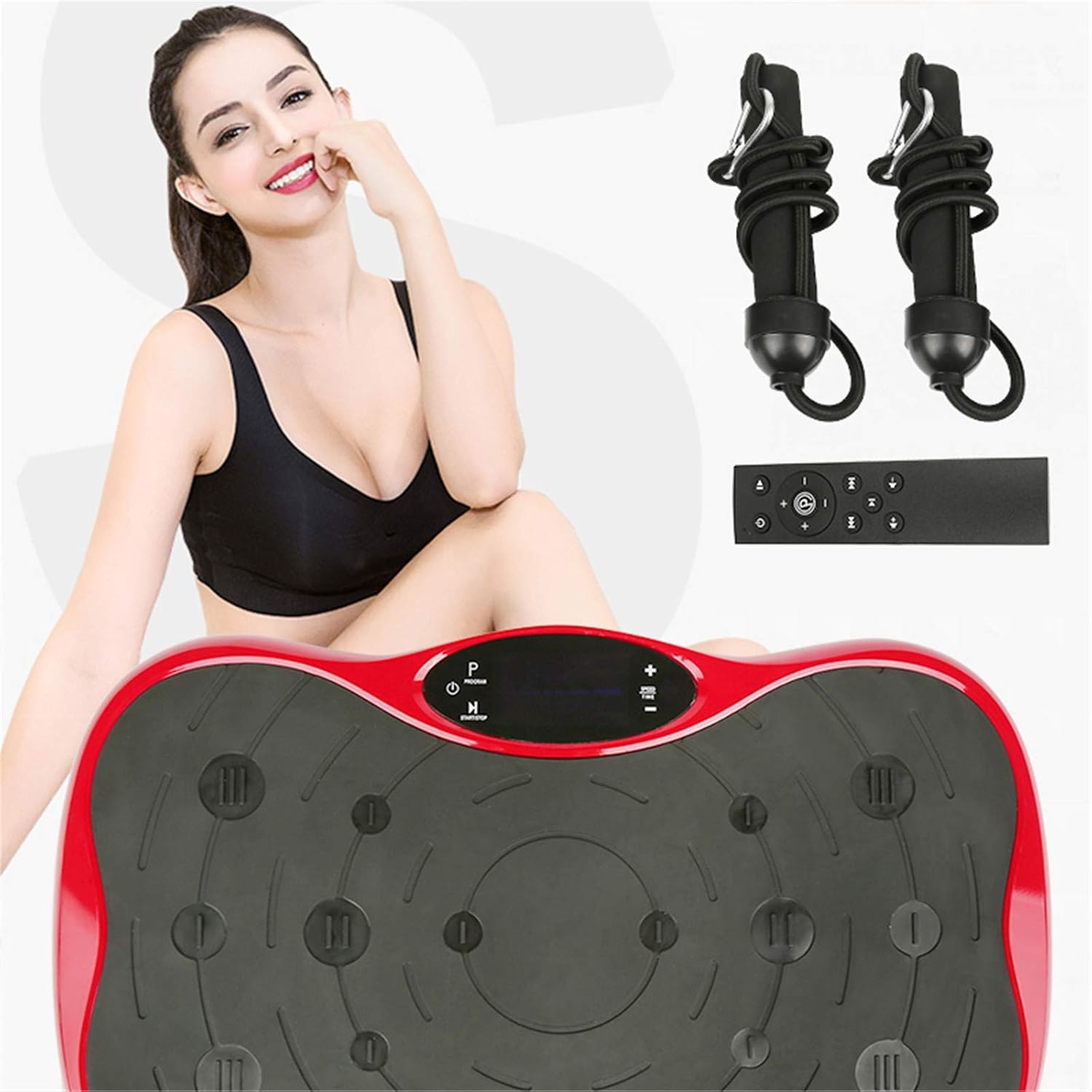 Віброплатформа Vibro Slim Shaper Pro з пультом і еспандерами для домашніх тренувань - мініатюра 9
