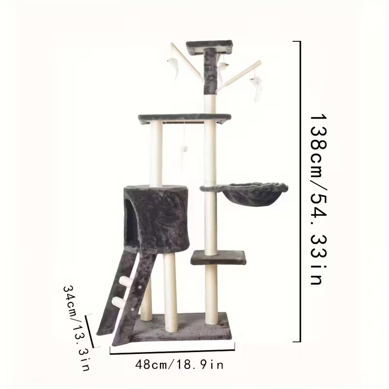 Ігровий комплекс Pet Hobby MT05-1 для котів з лежанкою, будиночком і 5 рівнями - мініатюра 2