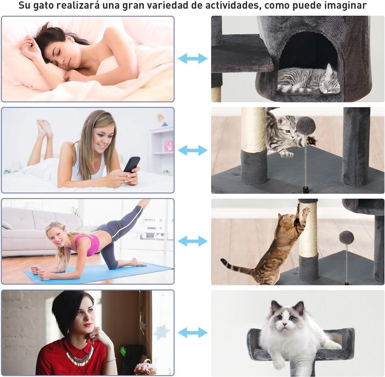 Ігровий комплекс MT04 для котів з будиночком, кігтеточкою і рампою - мініатюра 2