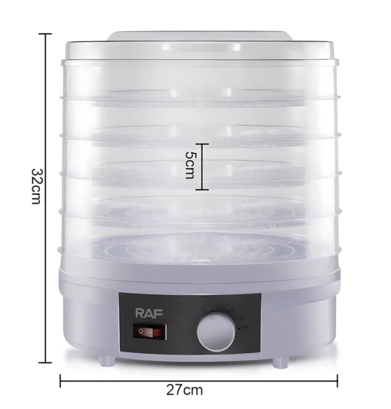 Дегідратор RAF R.6800 350 Вт з 5 лотками для фруктів, овочів і м'ясних снеків - мініатюра 2