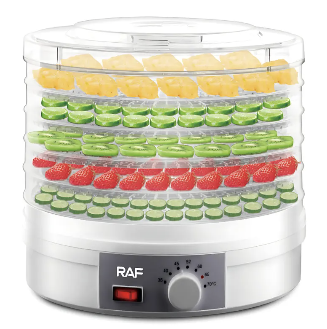 Дегідратор RAF R.6800 350 Вт з 5 лотками для фруктів, овочів і м'ясних снеків - мініатюра 6