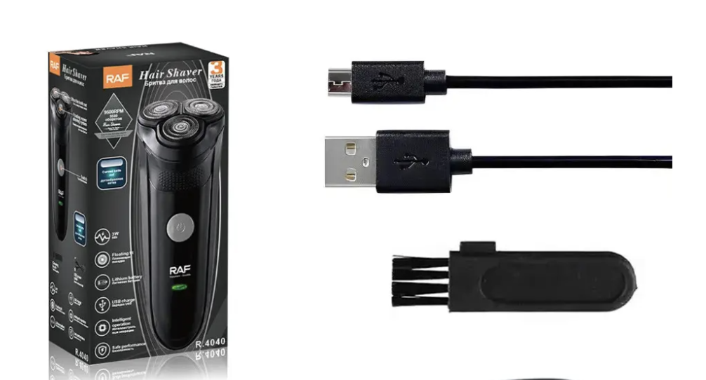 Електробритва RAF R-4040 USB пристрій для гоління ∙ Електрична бритва RAF R.4040 потужністю 3Вт з USB-зарядкою та акумулятором