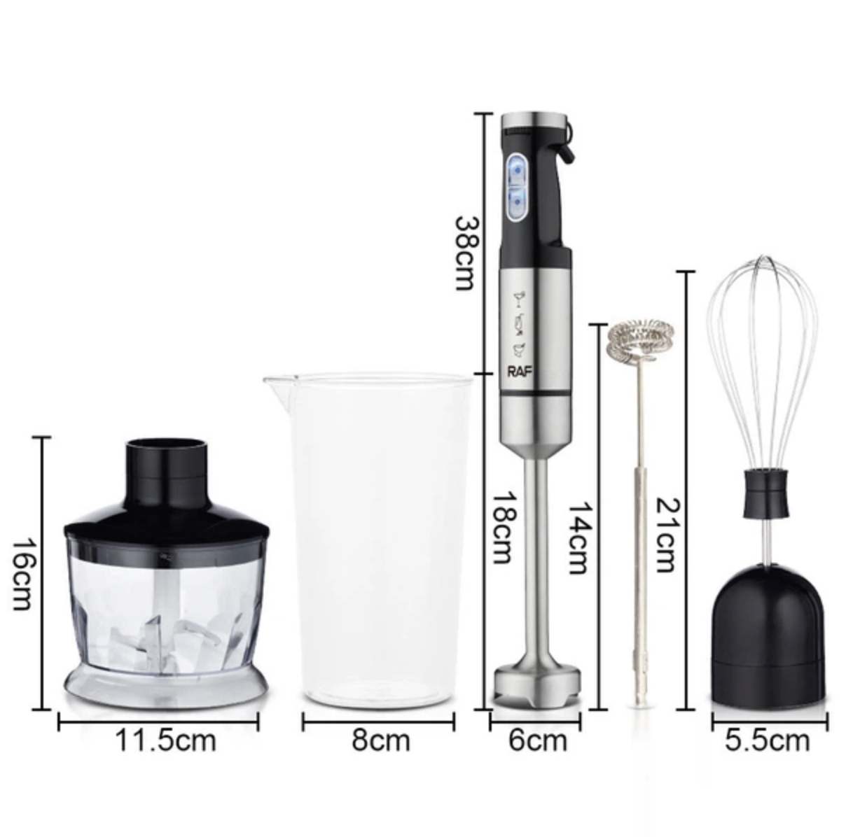 Блендер RAF R.363 5 в 1 900 Вт з металевим корпусом і склянкою 500 мл - мініатюра 6