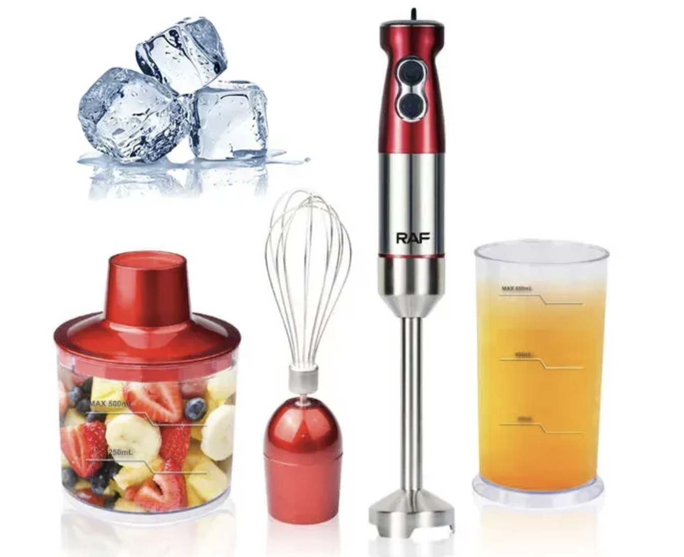 Занурювальний блендер RAF R-296 4 в 1 1000 Вт для супів, соусів і подрібнення - мініатюра 3