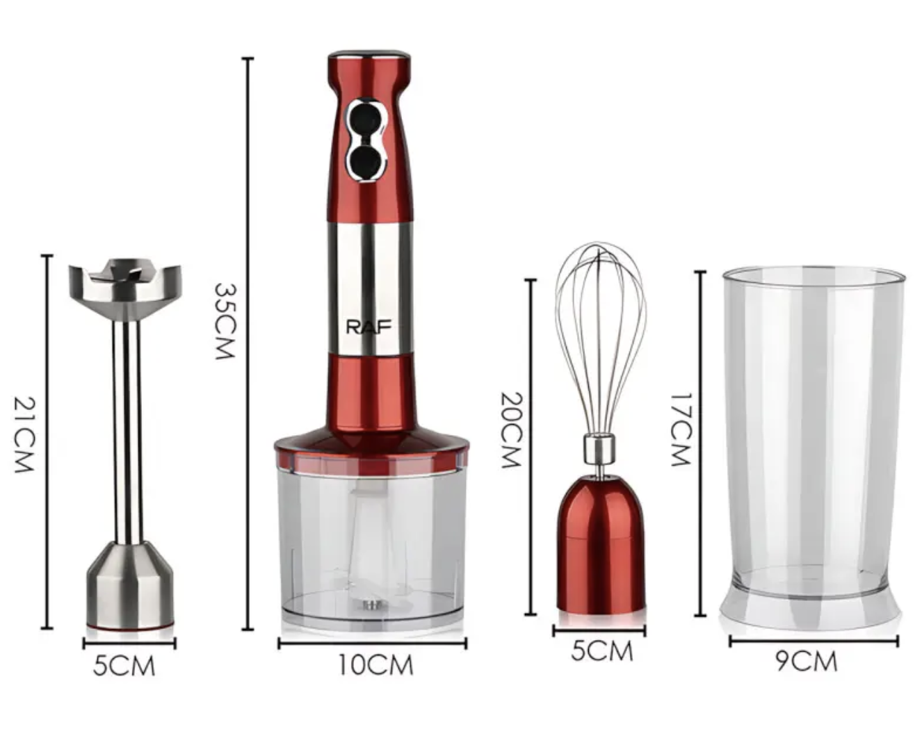 Занурювальний блендер RAF R-296 4 в 1 1000 Вт для супів, соусів і подрібнення - мініатюра 7