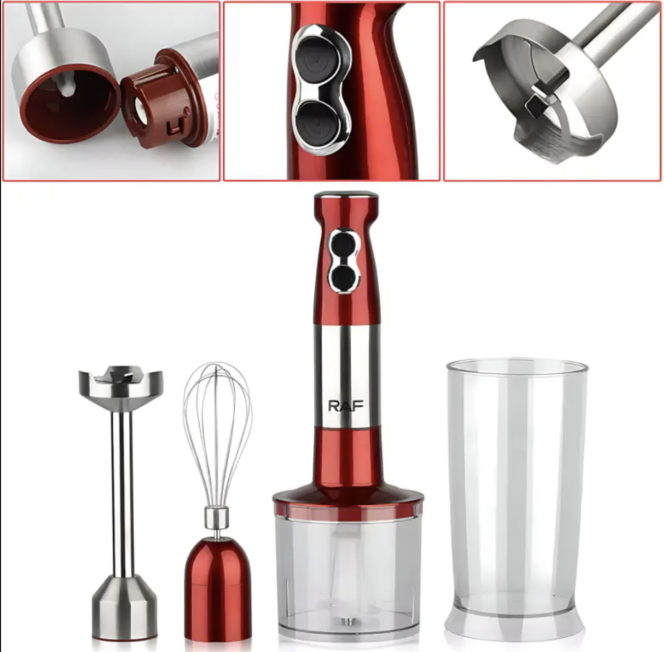 Занурювальний блендер RAF R-296 4 в 1 1000 Вт для супів, соусів і подрібнення - мініатюра 8