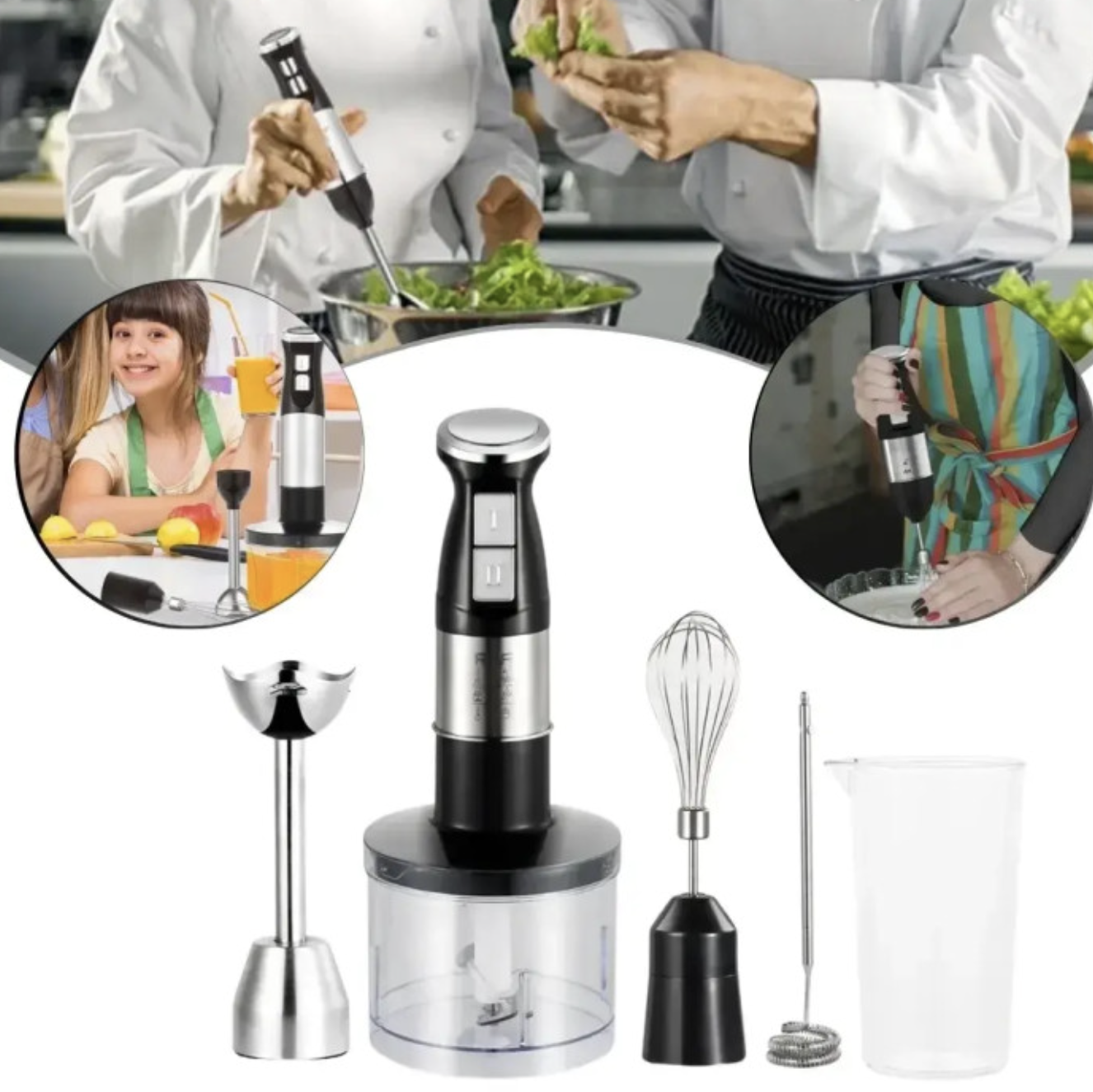 Занурювальний блендер RAF R.334 5 в 1 зі змінними насадками для щоденної кухні - мініатюра 2