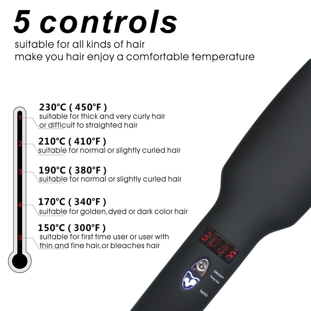 Гребінець-випрямляч PTC Heating 2 в 1 з іонізацією для швидкої укладки - мініатюра 4