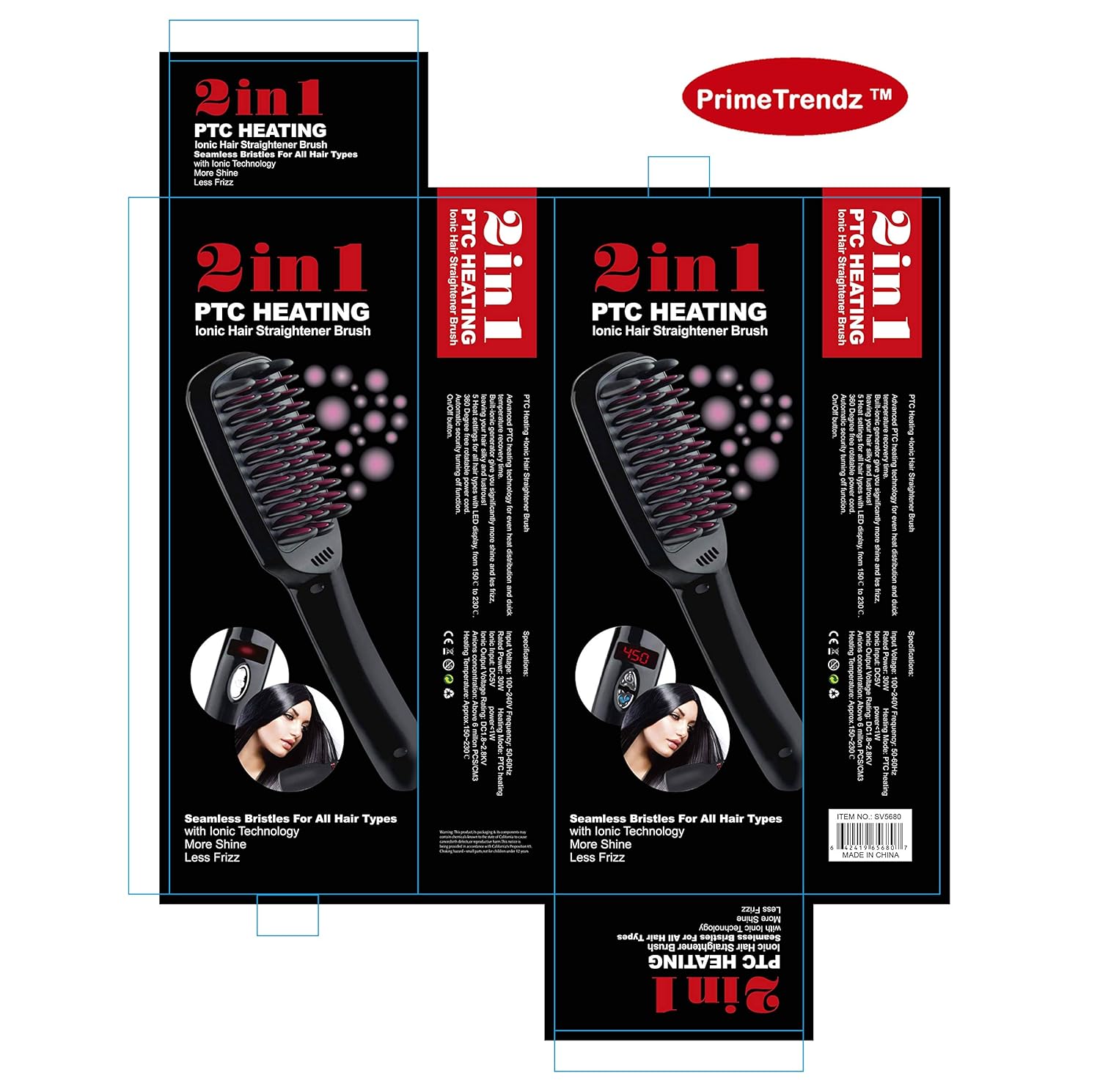 Гребінець-випрямляч PTC Heating 2 в 1 з іонізацією для швидкої укладки - мініатюра 6