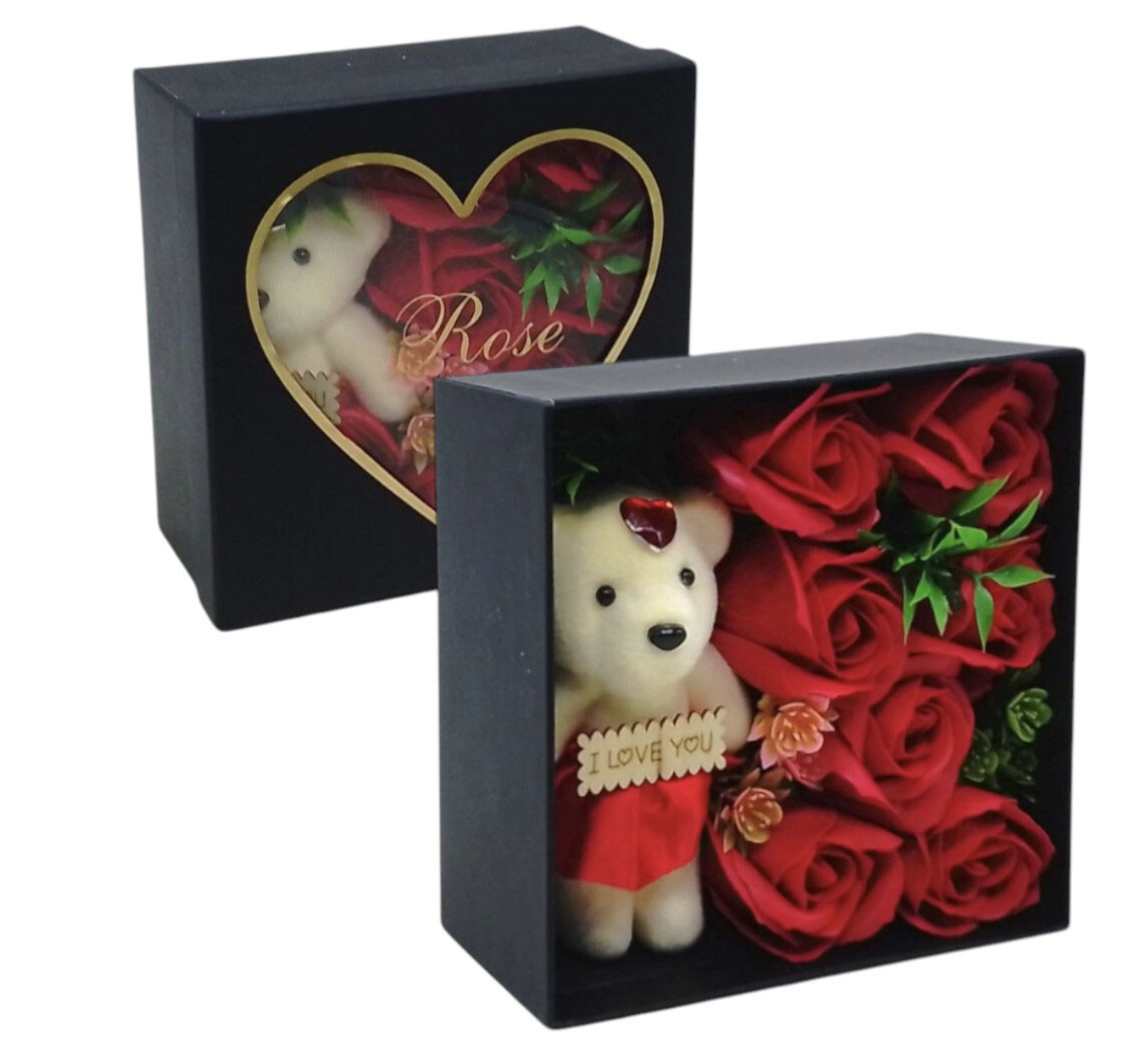 Подарунковий набір троянд з ведмедиками для коханих ∙ Романтичний подарунок набір троянд з ведмедиками