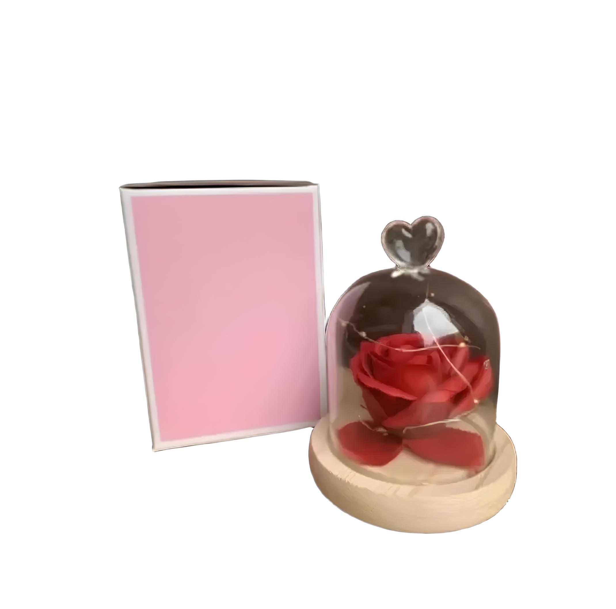 Бутон троянди в колбі романтичний подарунок ∙ Троянда під куполом стильний декор