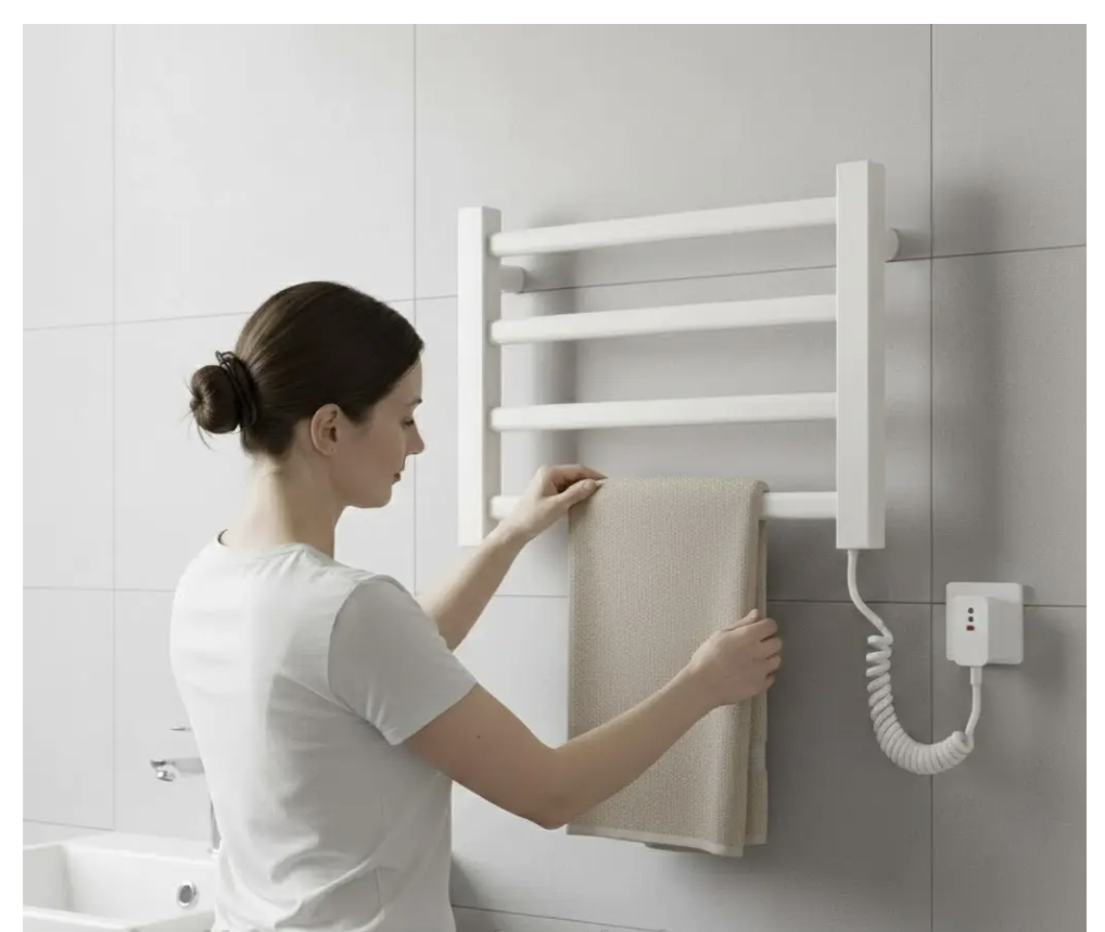 Електрична рушникосушка GN-7401-W для ванної з 4 гачками - мініатюра 2
