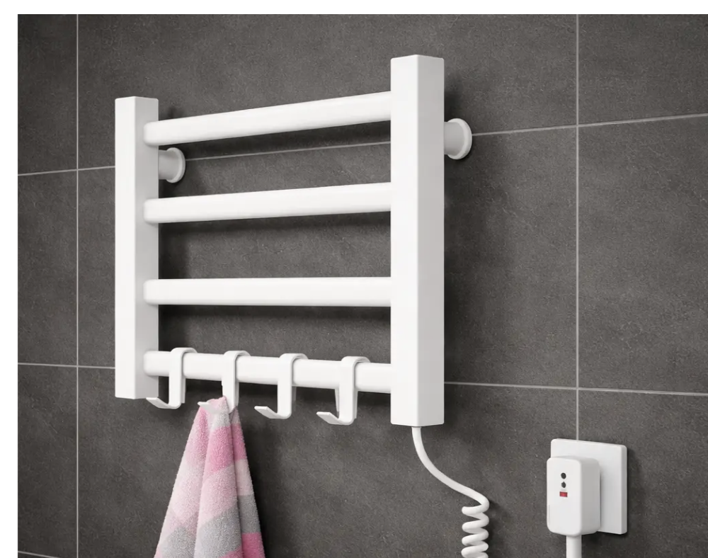 Електрична рушникосушка GN-7401-W для ванної з 4 гачками - мініатюра 5