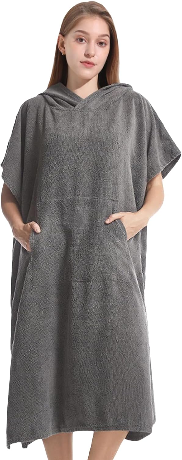 Пончо-рушник з капюшоном 74 x 102 см для пляжу, басейну і тренувань - мініатюра 3