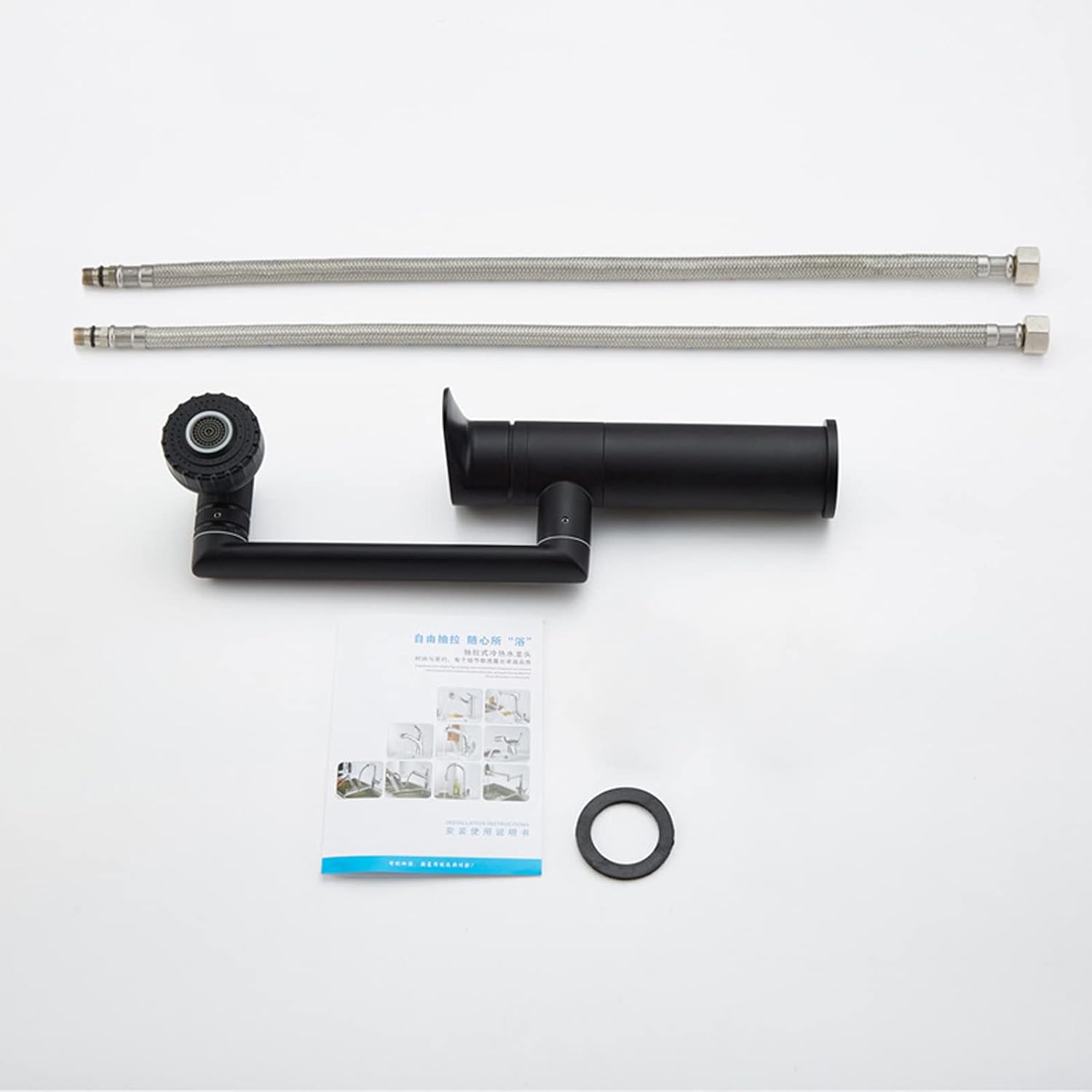 Одноважільний поворотний змішувач для ванної та кухні з керамічним картриджем - мініатюра 2