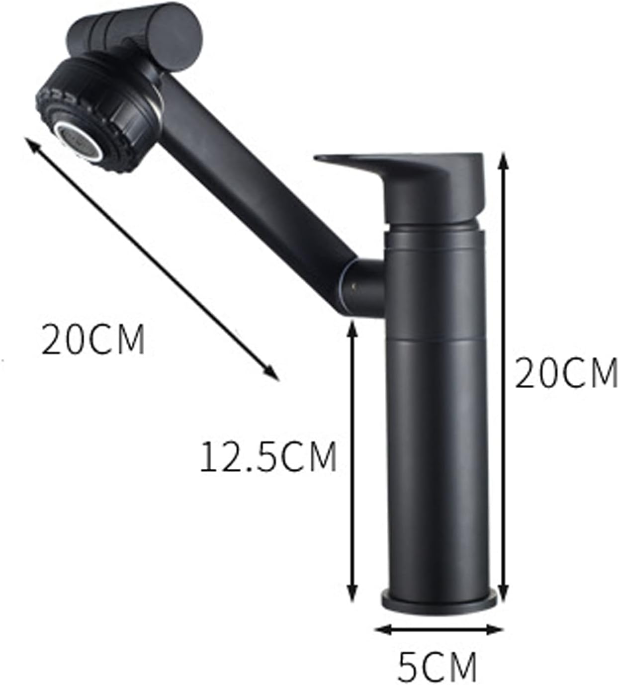 Одноважільний поворотний змішувач для ванної та кухні з керамічним картриджем - мініатюра 4