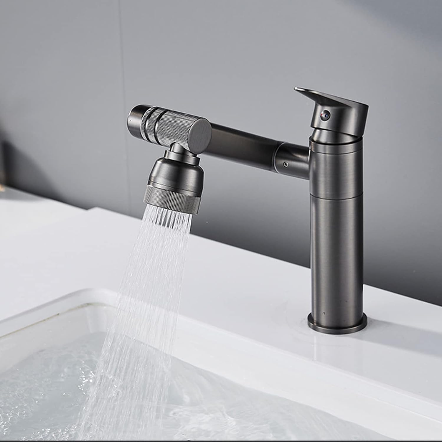 Одноважільний поворотний змішувач для ванної та кухні з керамічним картриджем - мініатюра 6