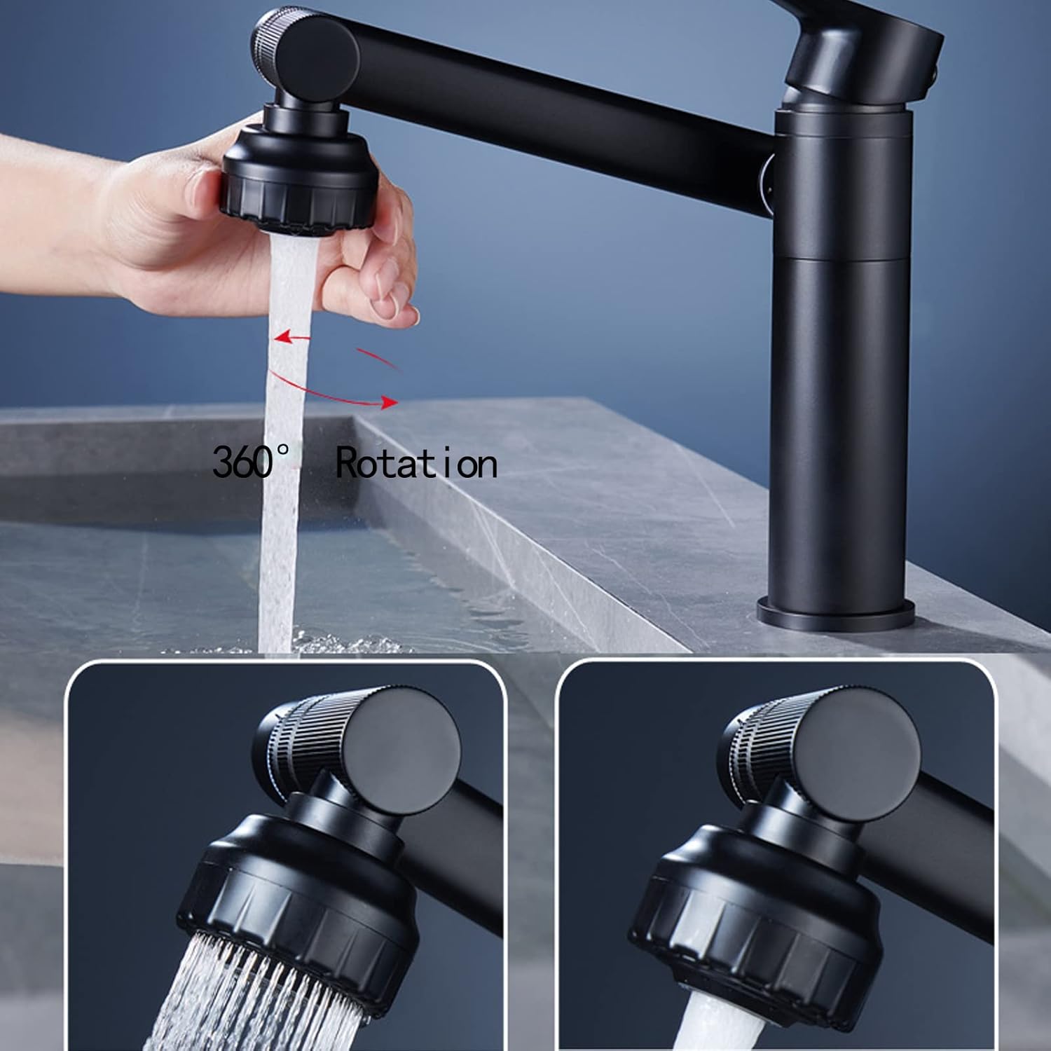 Одноважільний поворотний змішувач для ванної та кухні з керамічним картриджем - мініатюра 8