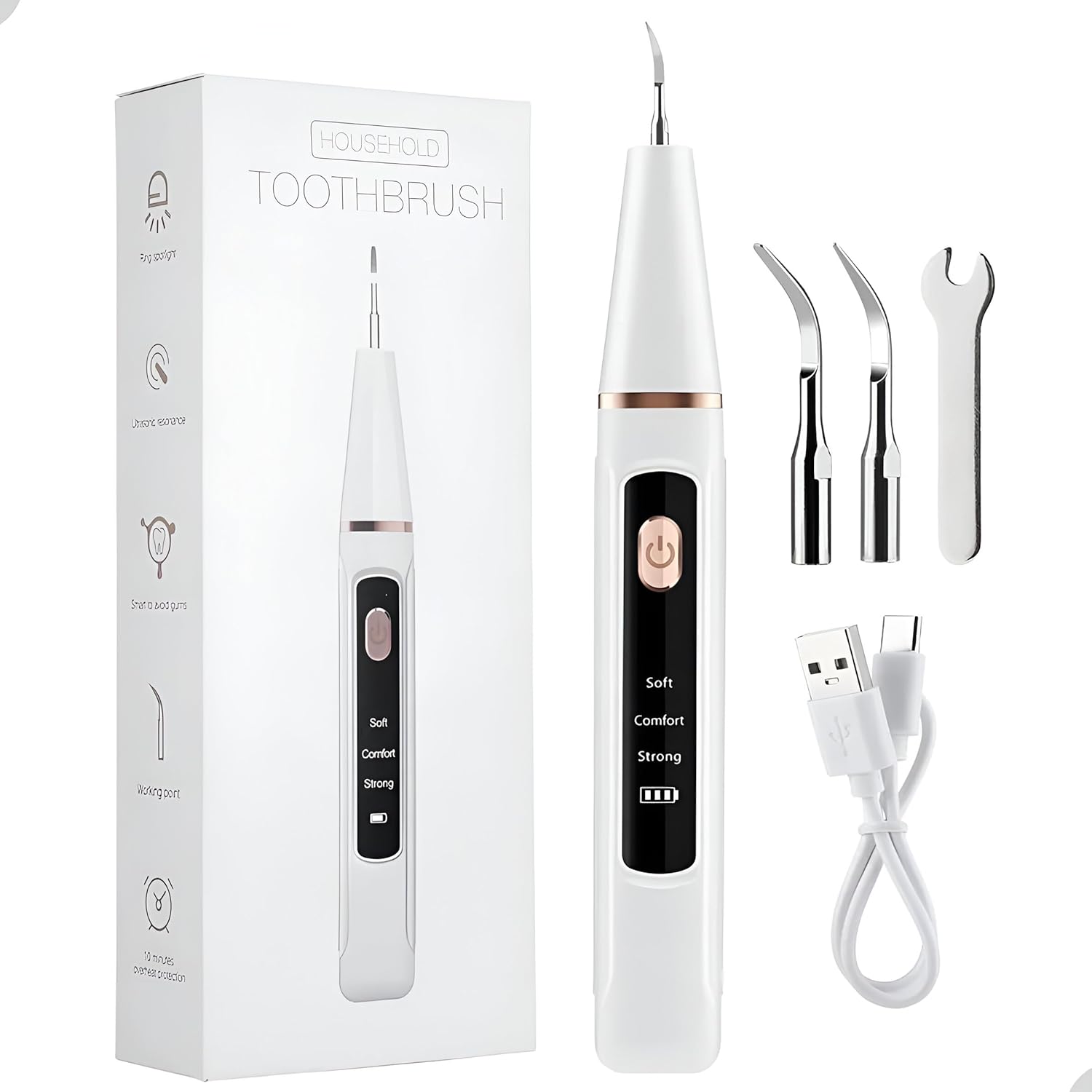 Ультразвуковий скалер HY-46 для домашнього очищення зубного нальоту - мініатюра 1