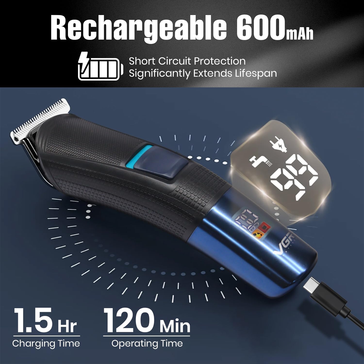 Набір для стрижки VGR V-108 10 в 1 для бороди, волосся, носа і тіла - мініатюра 4