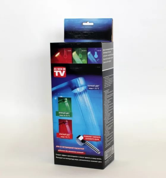 Світлодіодна насадка для душу Led Shower Душова лійка з підсвіткою, що змінюється від температури води - мініатюра 5