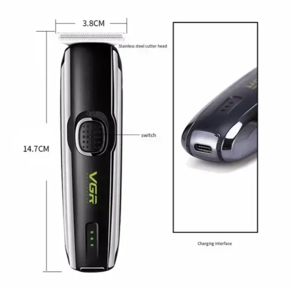 Тример VGR V-020 для стрижки бороди, вусів і волосся з автономністю до 120 хвилин - мініатюра 3