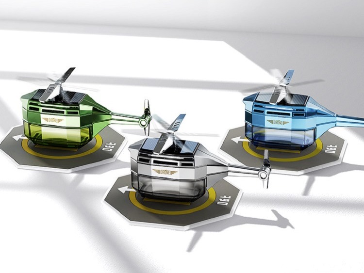 Автомобільний ароматизатор Вертоліт на сонячній батареї Drone Car Fragrance із обертанням 360° - мініатюра 1