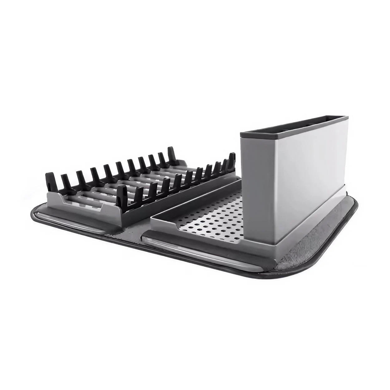 Сушарка для посуду з підставкою (41,5×33×13,5см) • Кухонна сушарка з піддоном та мікрофібровим килимком